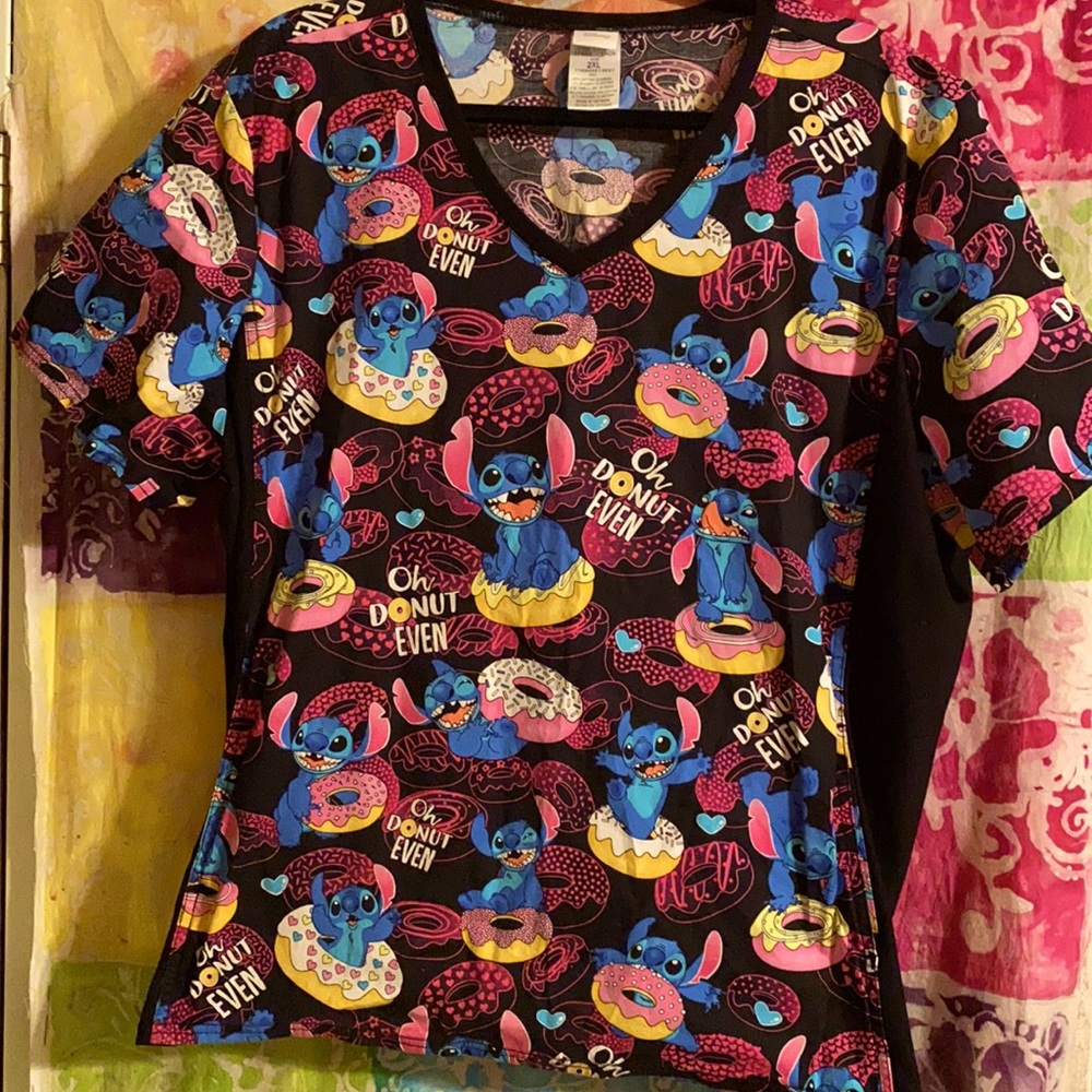 Disney Stitch 2X Scrub Top